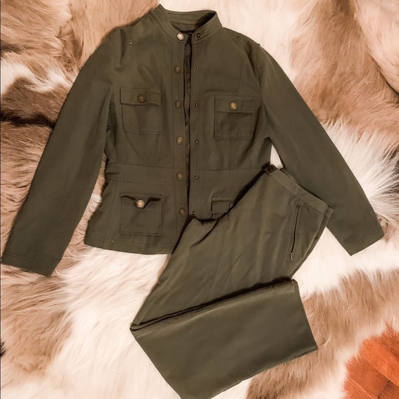 2 Piece Army Green Suit SOLD - Picture 3 of 3
